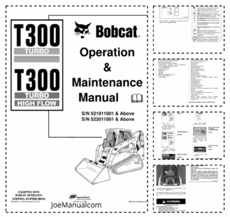 Bobcat T300 Turbo High Flow Compact Track Loader Operation and Maintenance Manual 5219 5220
