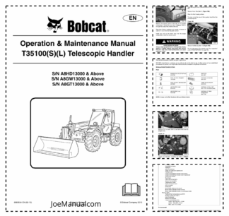 Bobcat T35100 Telescopic Handler Operation and Maintenance Manual A8HD A8GW A8GT