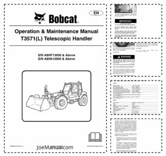 Bobcat T3571 Telescopic Handler Operation and Maintenance Manual A8HF A8H6