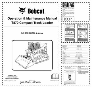 Bobcat T870 Compact Track Loader Operation and Maintenance Manual A3PG