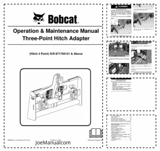 Bobcat Three-Point Hitch Adapter Operation and Maintenance Manual