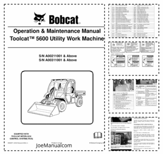 Bobcat Toolcat 5600 Utility Work Machine Operation and Maintenance Manual A002 A003