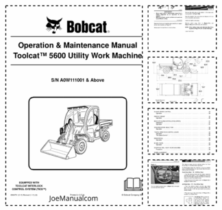 Bobcat Toolcat 5600 Utility Work Machine Operation and Maintenance Manual A0W111001