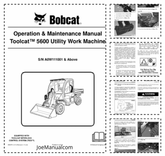 Bobcat Toolcat 5600 Utility Work Machine Operation and Maintenance Manual A0W1