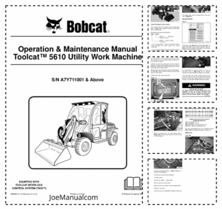 Bobcat Toolcat 5610 Utility Work Machine Operation and Maintenance Manual A7Y7