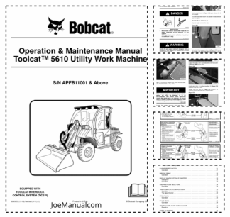 Bobcat Toolcat 5610 Utility Work Machine Operation and Maintenance Manual APFB