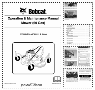 Bobcat UV60M Mower 60 Gas Operation and Maintenance Manual A3F400101
