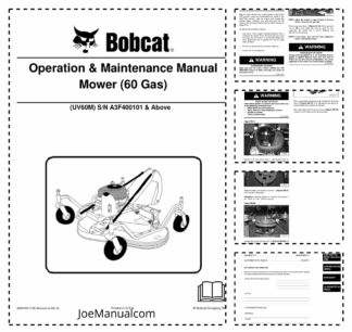 Bobcat UV60M Mower 60 Gas Operation and Maintenance Manual