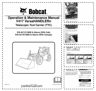 Bobcat V417 Telescopic Tool Carrier Operation and Maintenance Manual AC1C AC1D 2010