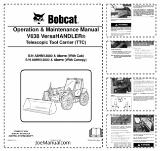 Bobcat V638 Telescopic Tool Carrier Operation and Maintenance Manual A8HM A8HN