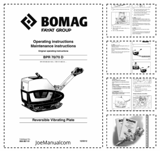 Bomag BPR 70-70D Reversible Vibration Plate Operation and Maintenance Manual