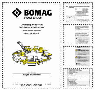Bomag BW 124 PDH-5 Single Drum Roller Operation and Maintenance Manual
