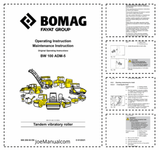 Bomag BW100 ADM-5-Tandel Vibratory Roller Operation and Maintenance Manual