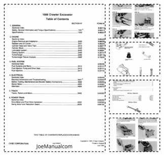 CASE 1088 Excavator Service Manual