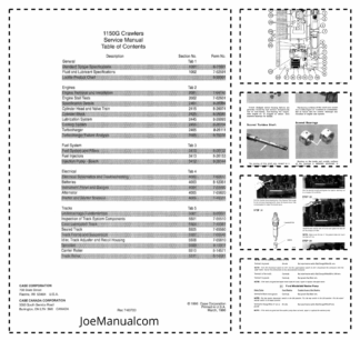 CASE 1150G Crawler Dozer Service Manual