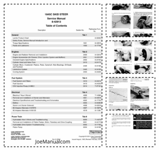 CASE 1845C Skid Steer Service Manual