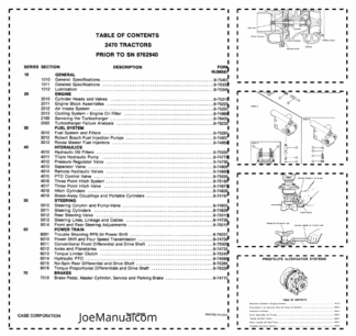 CASE 2470 Tractors Service Manual