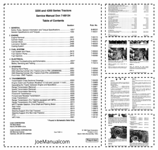 CASE 3200 4200 Series Tractors Service Manual