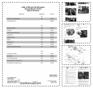 CASE 4-390 4T390 4TA-390 Engines Service Manual