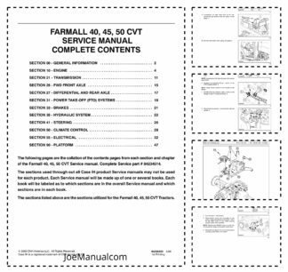 CASE 40 45 50 CVT Farmall Tractors Service Manual