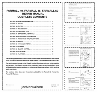 CASE 40 45 50 Farmall Tractors Repair Manual