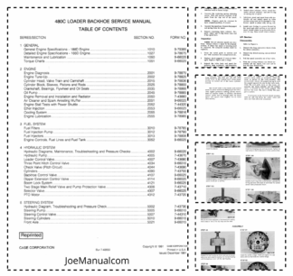CASE 480C Backhoe Loader Service Manual