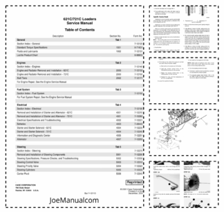 CASE 621C 721C Loaders Service Manual