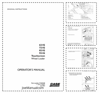 CASE 621G 721G 821G 921G Wheel Loader Operators Manual