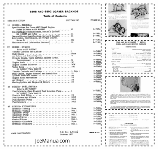 CASE 680B 680C Backhoe Loader Service Manual