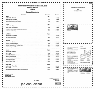 CASE 686G 686HXR Telescopic Handlers Service Manual