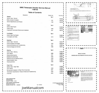 CASE 689G Telescopic Handler Service Manual