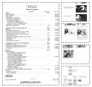 CASE 9100 Series Tractor Service Manual