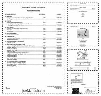 CASE CK25 CK28 Crawler Excavator Service Manual