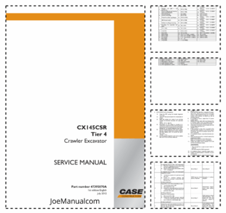 CASE CX145CSR Tier 4 Crawler Excavator Service Manual