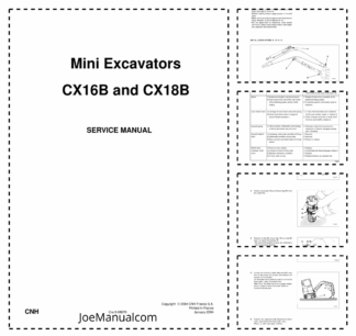 CASE CX16B CX18B Mini Excavator Service Manual