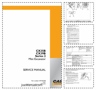CASE CX35B CX39B Series 2 Mini Excavator Service Manual