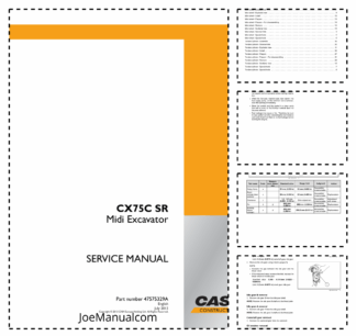CASE CX75C SR Excavator Service Manual 47575329A