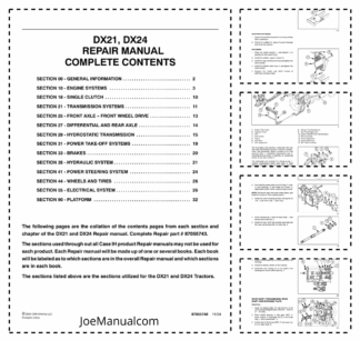 CASE DX21 DX24 Tractors Repair Manual