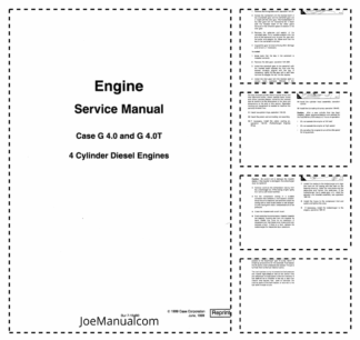CASE G 4.0 4.0T Engines Service Manual