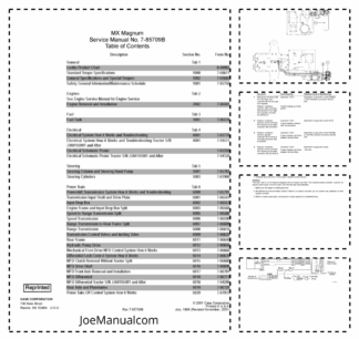CASE MX Magnum Tractors Service Manual No. 7-85709B