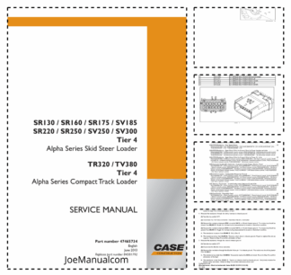 CASE SR130 SR160 SR175 SV185 SR220 SR250 SV250 SV300 TR320 TV380 Tier 4 Skid Steer Service Manual