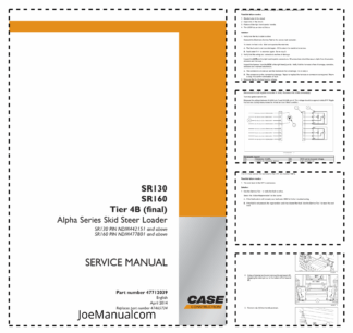 CASE SR130 SR160 Tier 4B Skid Steer Loader Service Manual
