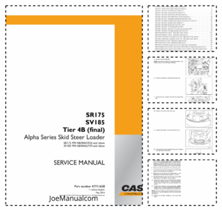 CASE SR175 SV185 Tier 4B Skid Steer Loader Service Manual