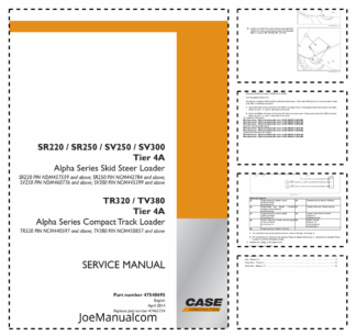 CASE SR220 SR250 SV250 SV300 TR320 TV380 Tier 4A Skid Steer Loader Service Manual