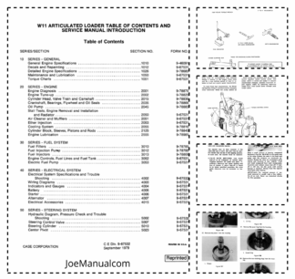 CASE W11 Articulated Loader Service Manual