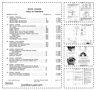 CASE W24B Loader Service Manual