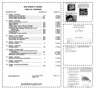 CASE W26 Series B Loader Service Manual