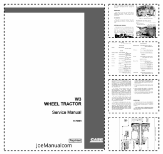 CASE W3 Wheel Tractor Service Manual