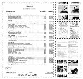 CASE W30 Loader Service Manual