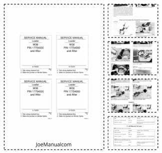 CASE W36 Loader Service Manual 17754000 and After